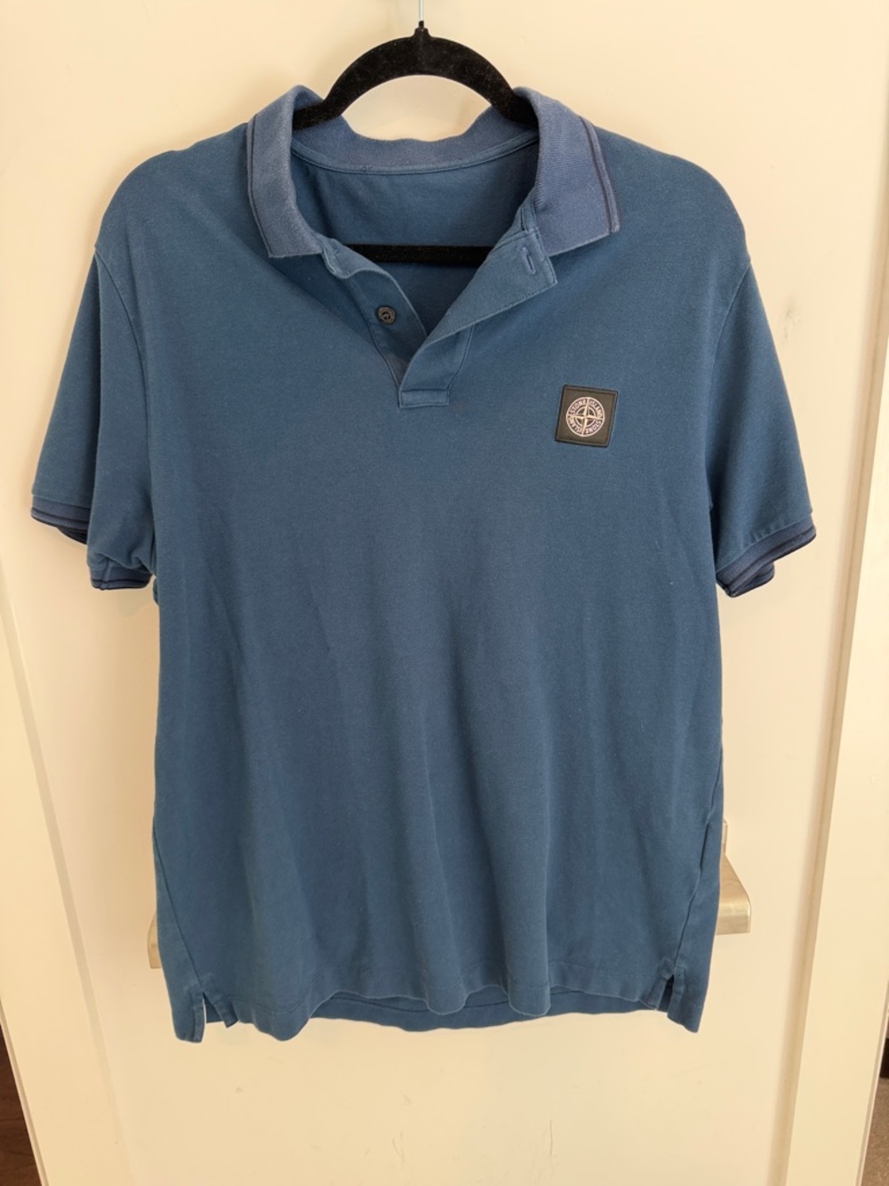 Stone Island Blue Short-Sleeve Polo